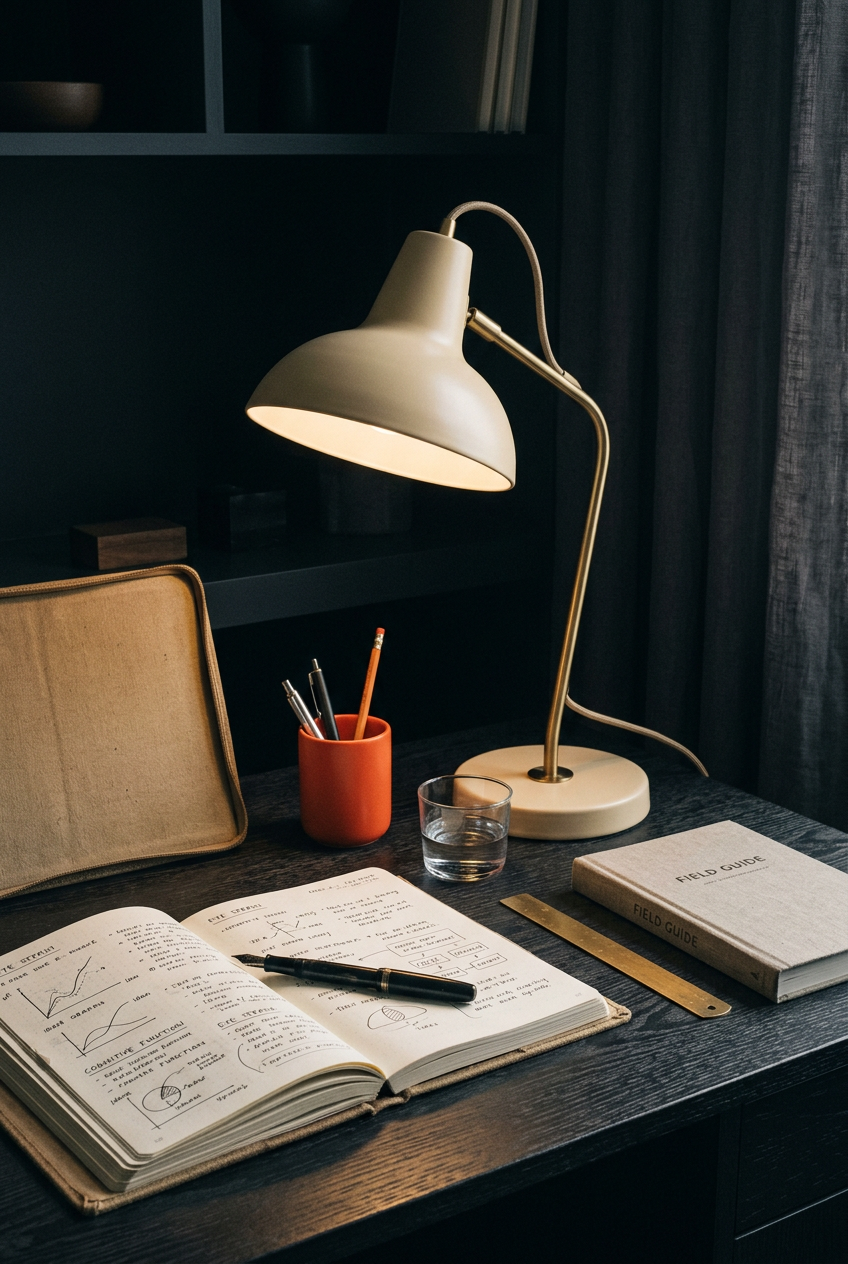 Editorial illustration for A Desk Lamp Is Not a Light Bulb