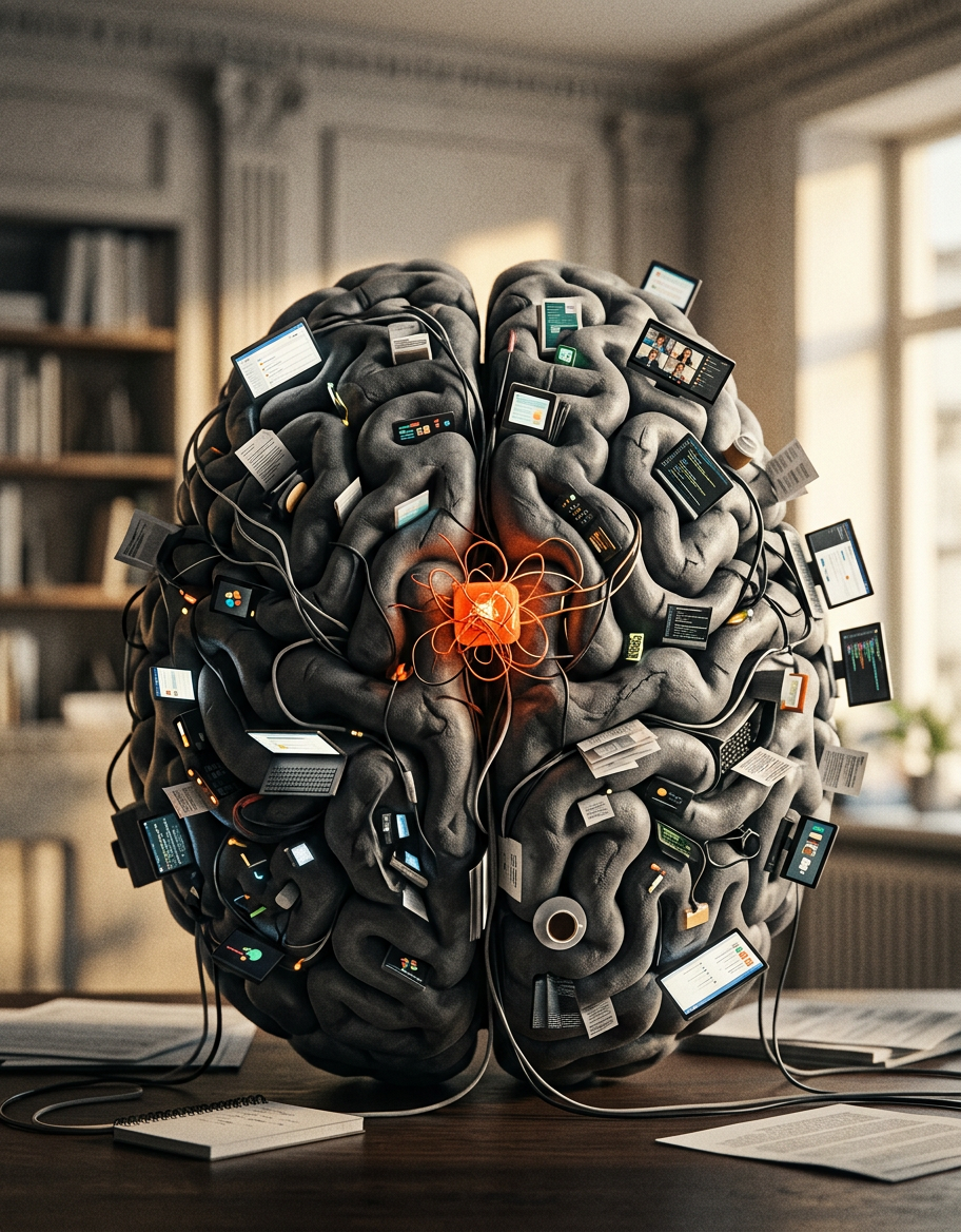 Editorial illustration for Feeling Unproductive? Blame Task Switching