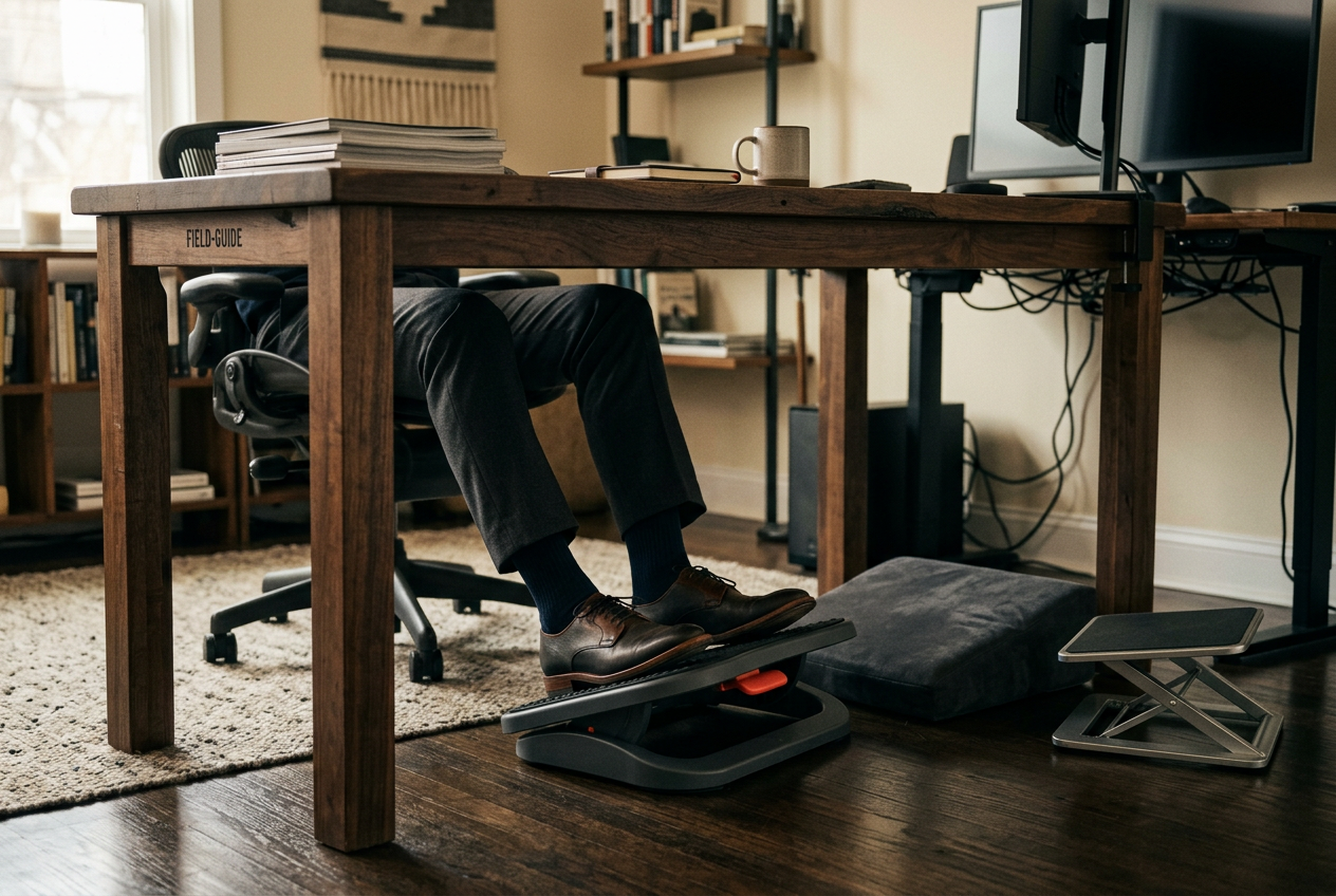 Editorial illustration for When the Chair Alone Is Not Enough: Underdesk Footrests Evaluated