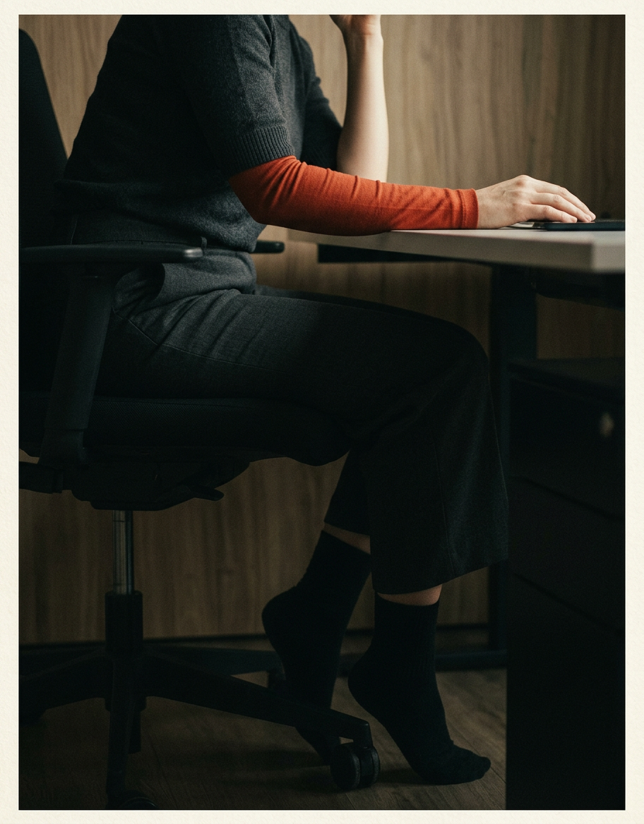Editorial illustration for Your Work Chair Is Probably Too High